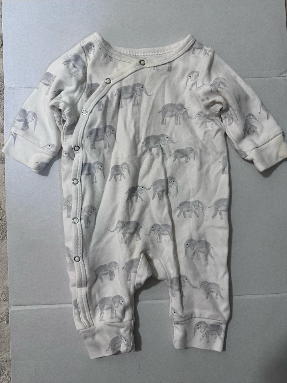PEHR Elephant Romper Organic Cotton 0-3 Months